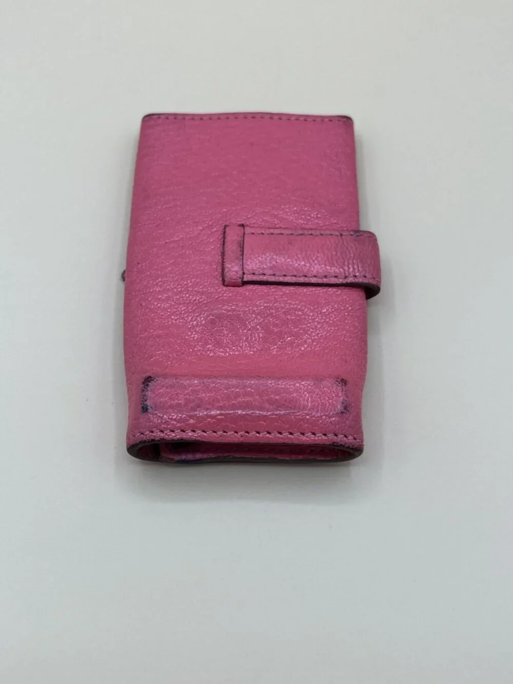 Hermes Bearn Key Case Holder Pink Rose Epsom Leather Silver H Clasp Made in Fran